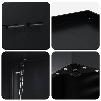 Úložný Box Na 2 Popelnice Černá 136 X 77,5 X 121,5 Cm