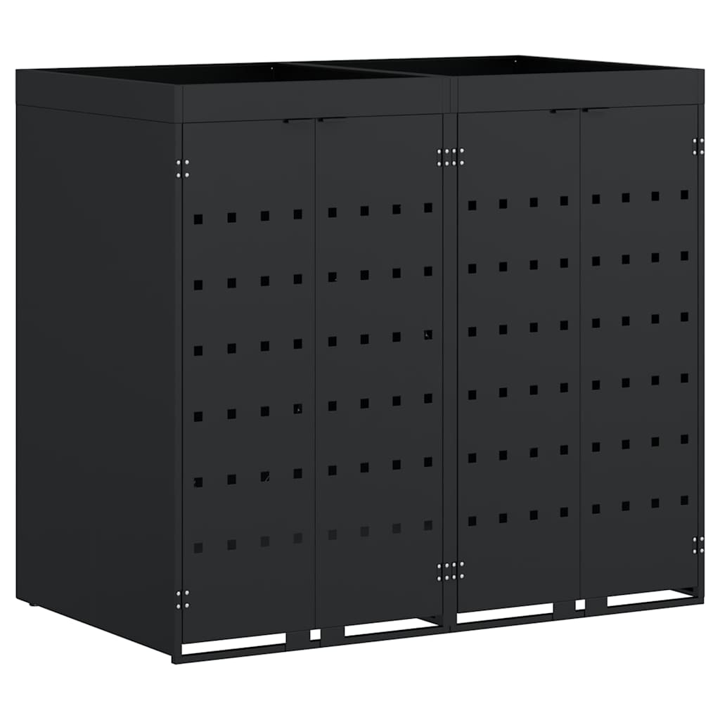 Úložný Box Na 2 Popelnice Černá 136 X 77,5 X 121,5 Cm