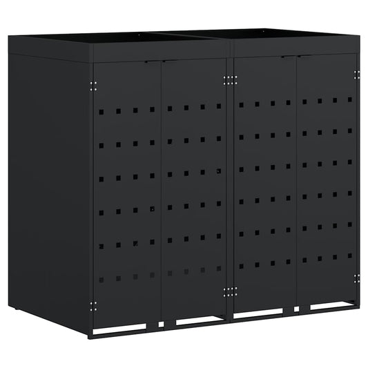Úložný Box Na 2 Popelnice Černá 136 X 77,5 X 121,5 Cm