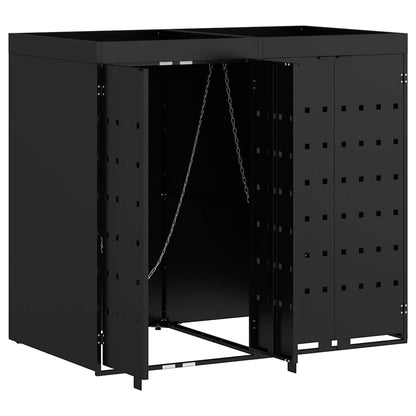 Úložný Box Na 2 Popelnice Černá 136 X 77,5 X 121,5 Cm