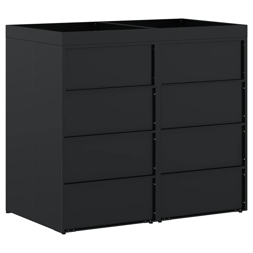 Úložný Box Na 2 Popelnice Černá 136 X 77,5 X 121,5 Cm
