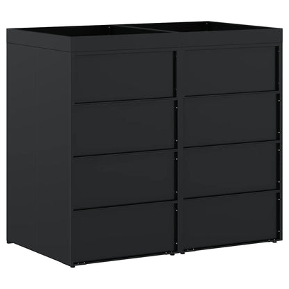 Úložný Box Na 2 Popelnice Černá 136 X 77,5 X 121,5 Cm