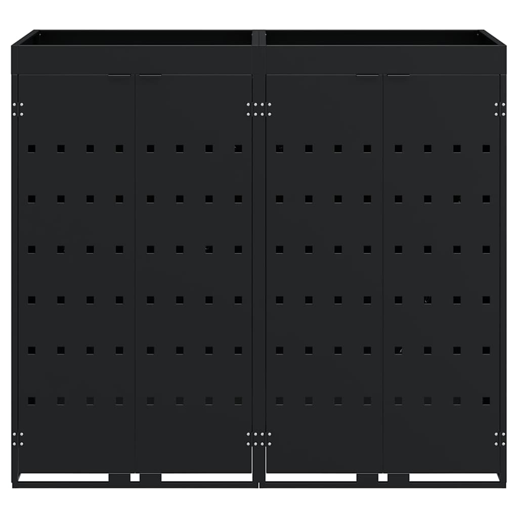 Úložný Box Na 2 Popelnice Černá 136 X 77,5 X 121,5 Cm