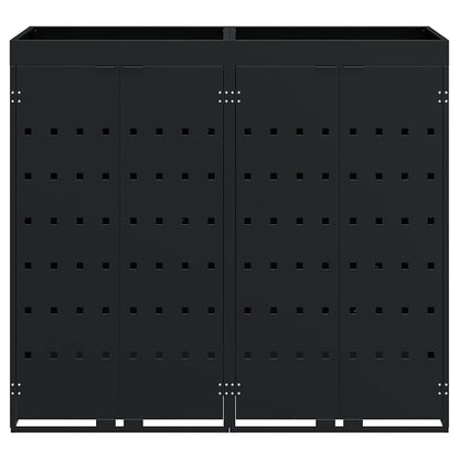 Úložný Box Na 2 Popelnice Černá 136 X 77,5 X 121,5 Cm