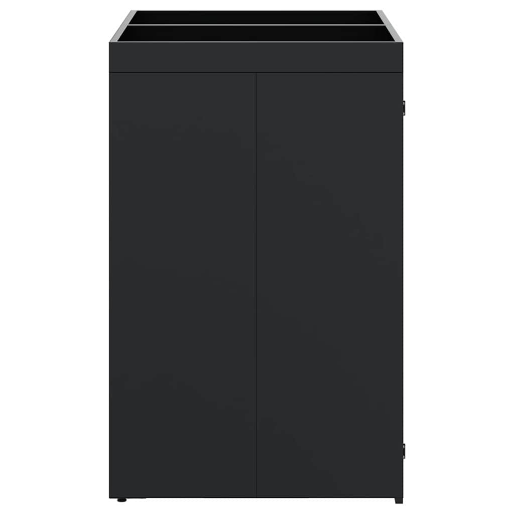 Úložný Box Na 2 Popelnice Černá 136 X 77,5 X 121,5 Cm