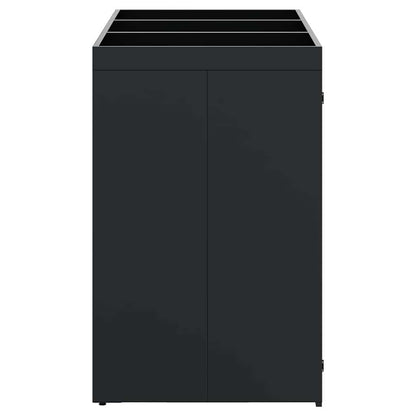 Úložný Box Na 3 Popelnice Černá 204 X 77,5 X 121,5 Cm