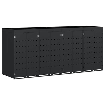 Úložný Box Na 4 Popelnice Černá 272 X 77,5 X 121,5 Cm
