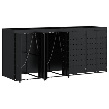 Úložný Box Na 4 Popelnice Černá 272 X 77,5 X 121,5 Cm