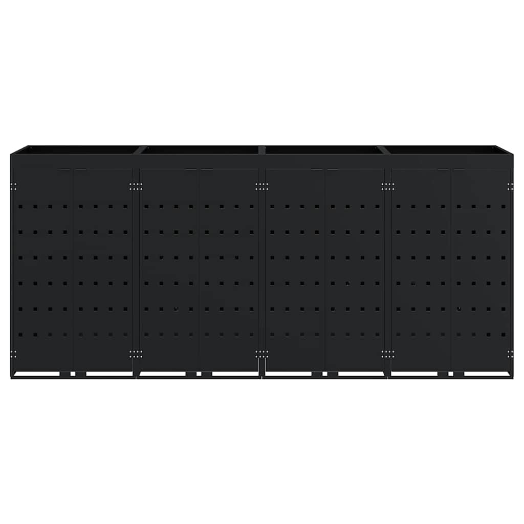 Úložný Box Na 4 Popelnice Černá 272 X 77,5 X 121,5 Cm