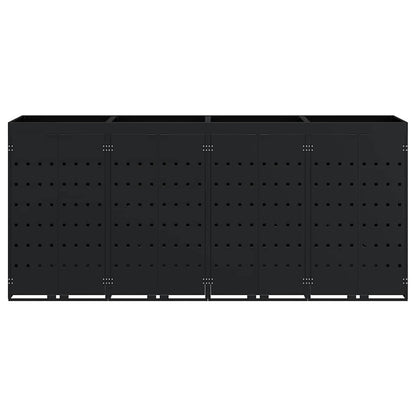Úložný Box Na 4 Popelnice Černá 272 X 77,5 X 121,5 Cm