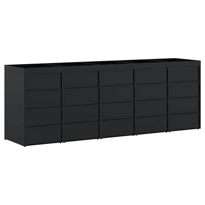 Úložný Box Na 5 Popelnic Černá 340 X 77,5 X 121,5 Cm