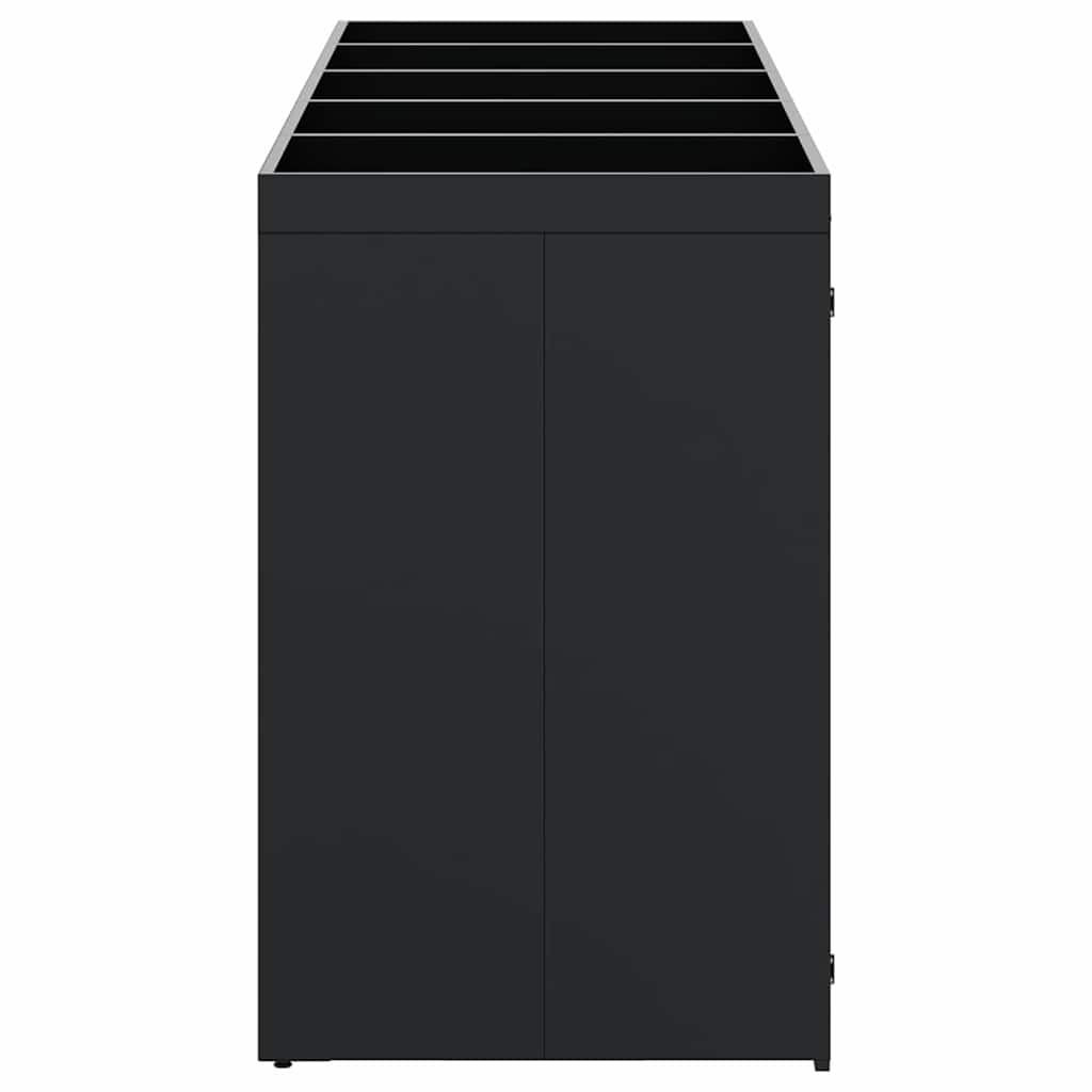 Úložný Box Na 5 Popelnic Černá 340 X 77,5 X 121,5 Cm