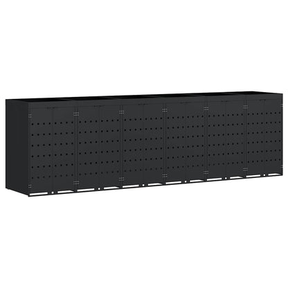Úložný Box Na 6 Popelnic Černá 408 X 77,5 X 121,5 Cm