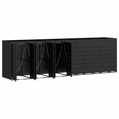 Úložný Box Na 6 Popelnic Černá 408 X 77,5 X 121,5 Cm