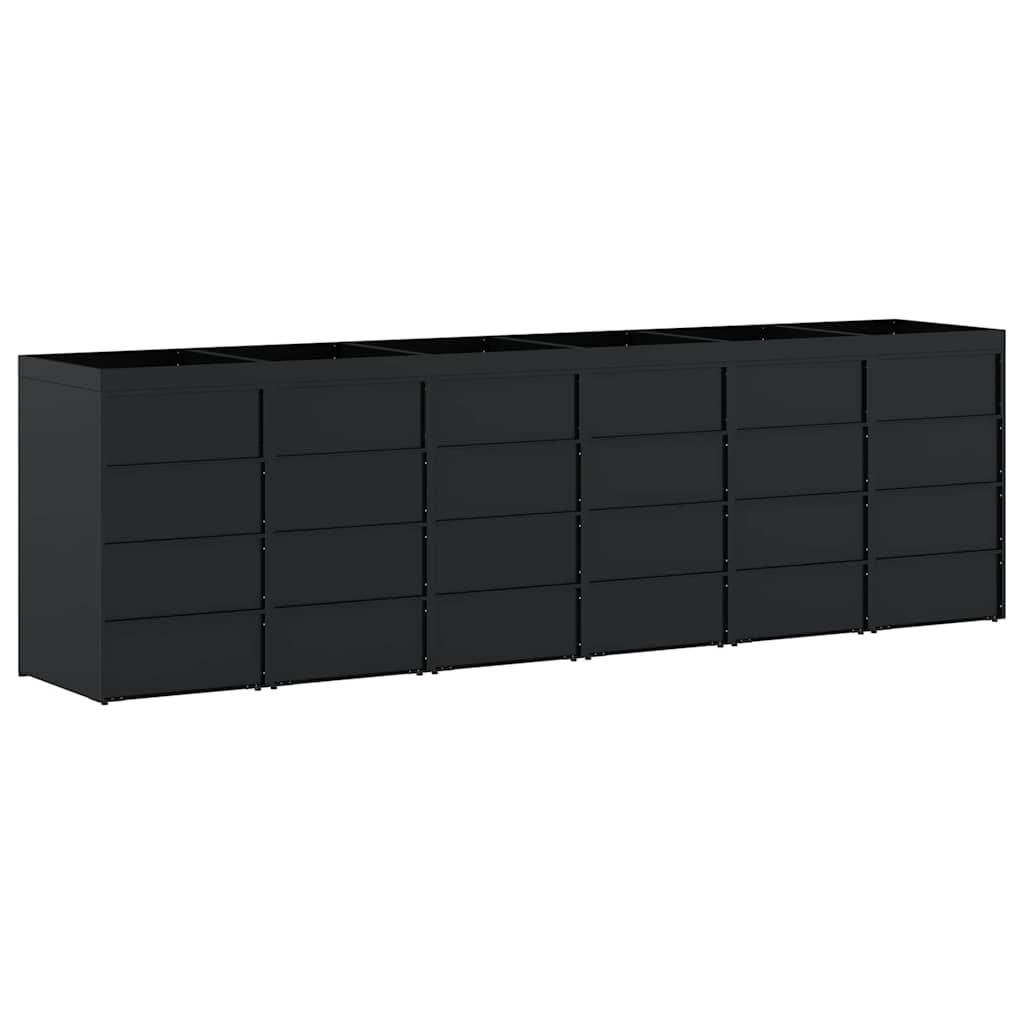Úložný Box Na 6 Popelnic Černá 408 X 77,5 X 121,5 Cm