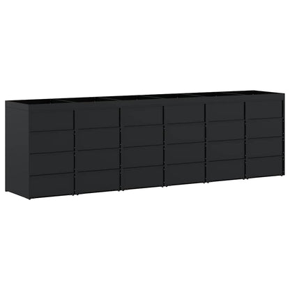 Úložný Box Na 6 Popelnic Černá 408 X 77,5 X 121,5 Cm