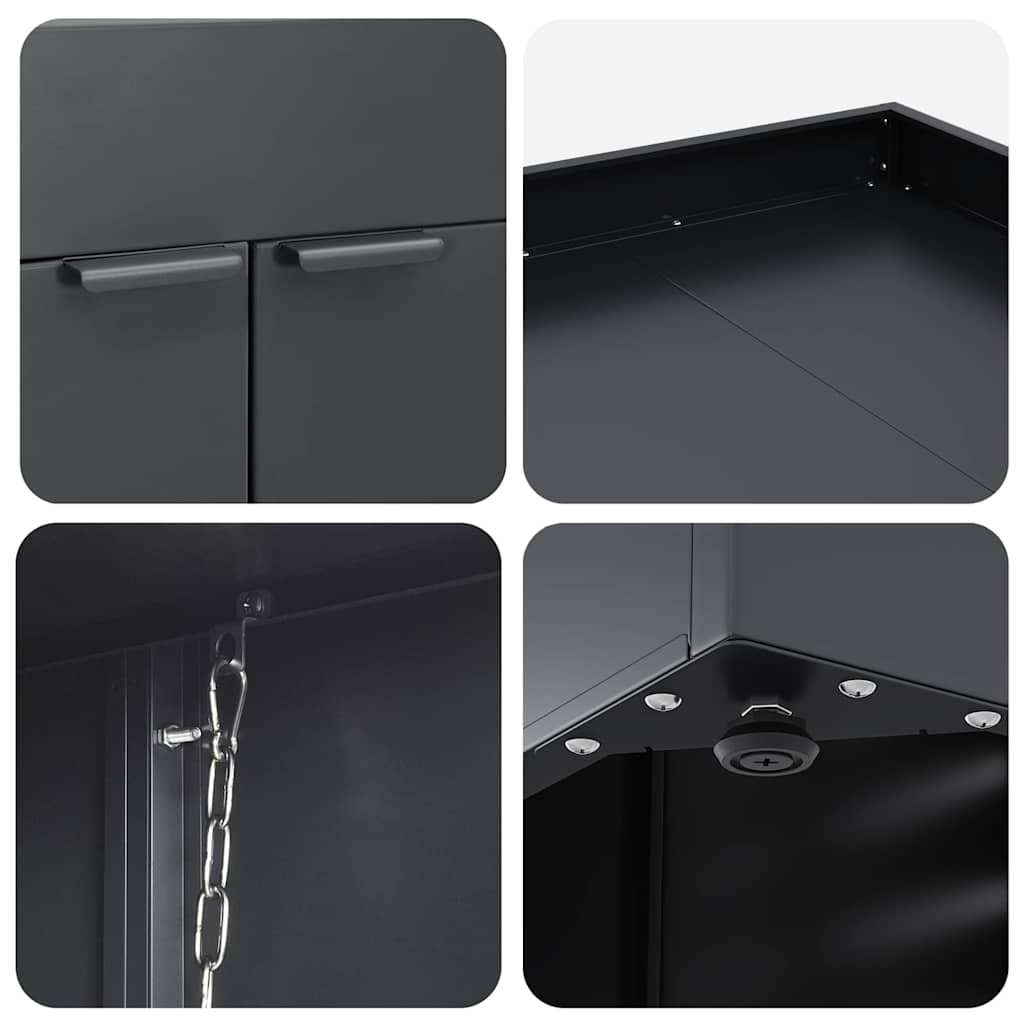 Úložný Box Na 2 Popelnice Antracit 136 X 77,5 X 121,5 Cm