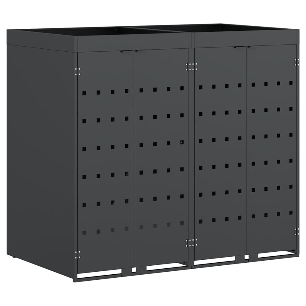 Úložný Box Na 2 Popelnice Antracit 136 X 77,5 X 121,5 Cm
