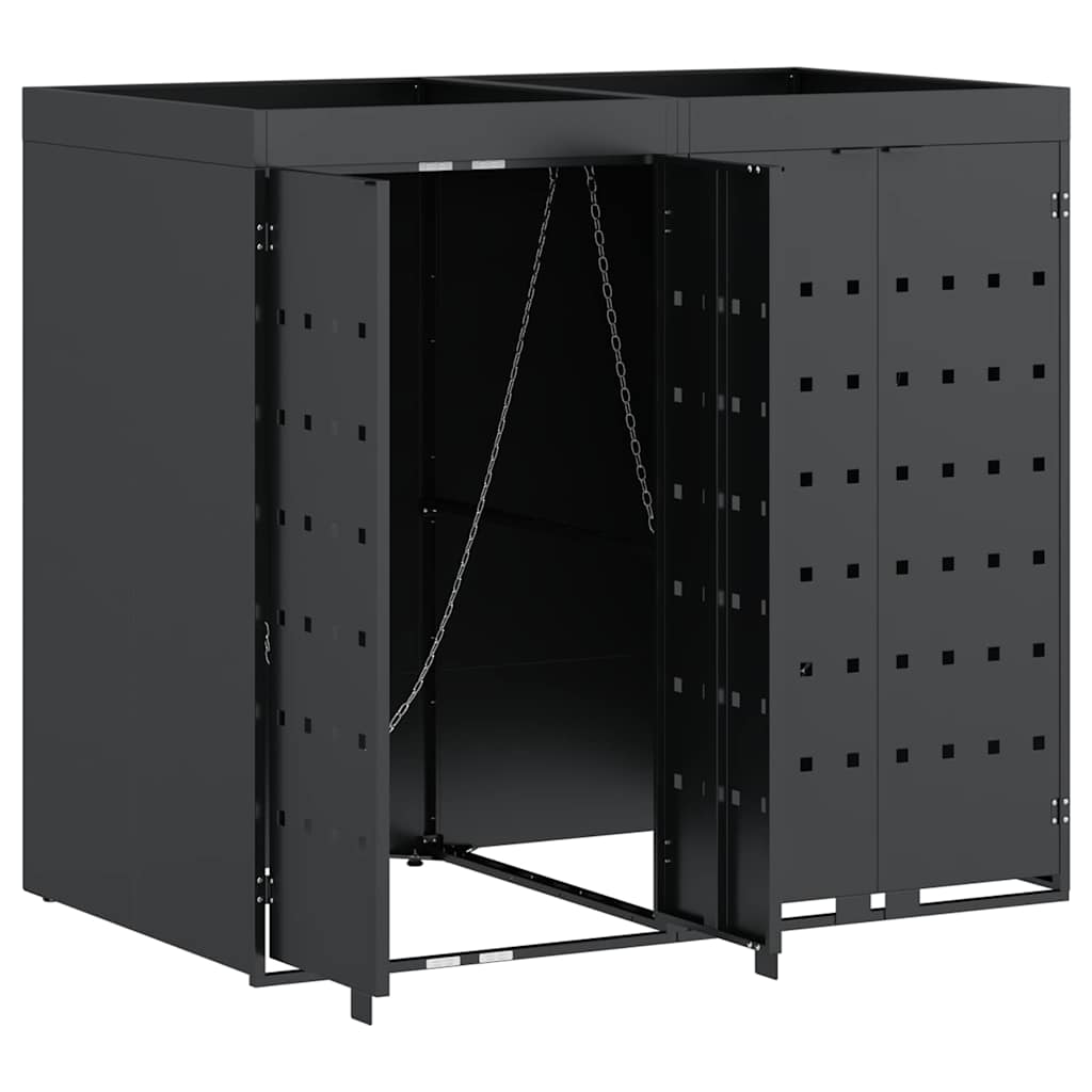 Úložný Box Na 2 Popelnice Antracit 136 X 77,5 X 121,5 Cm