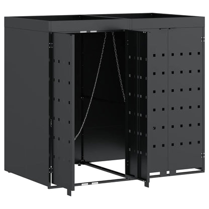 Úložný Box Na 2 Popelnice Antracit 136 X 77,5 X 121,5 Cm
