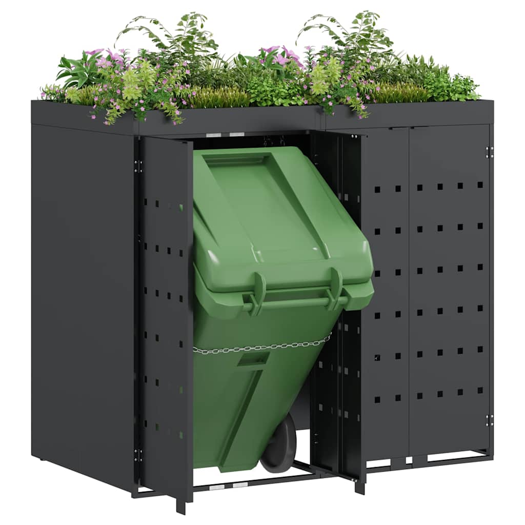 Úložný Box Na 2 Popelnice Antracit 136 X 77,5 X 121,5 Cm