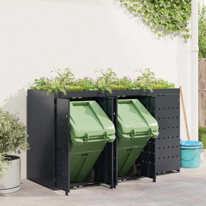 Úložný Box Na 3 Popelnice Antracit 204 X 77,5 X 121,5 Cm