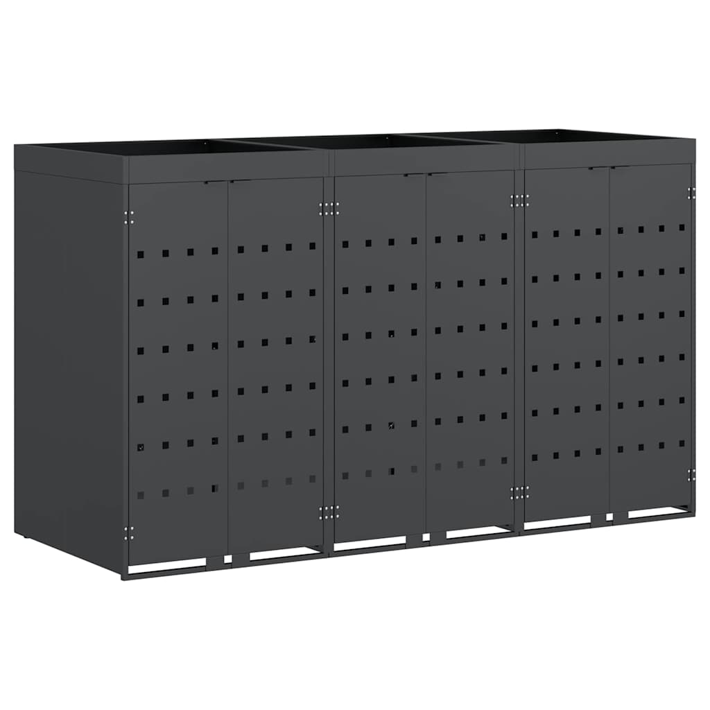 Úložný Box Na 3 Popelnice Antracit 204 X 77,5 X 121,5 Cm