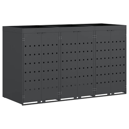Úložný Box Na 3 Popelnice Antracit 204 X 77,5 X 121,5 Cm