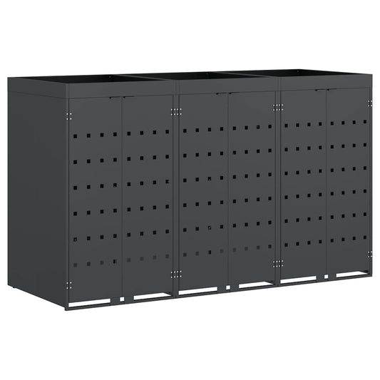 Úložný Box Na 3 Popelnice Antracit 204 X 77,5 X 121,5 Cm