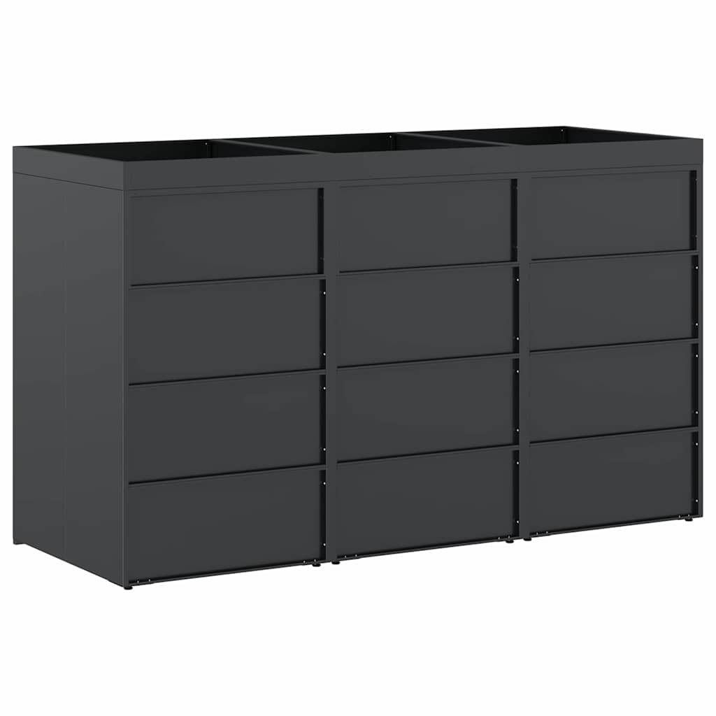 Úložný Box Na 3 Popelnice Antracit 204 X 77,5 X 121,5 Cm