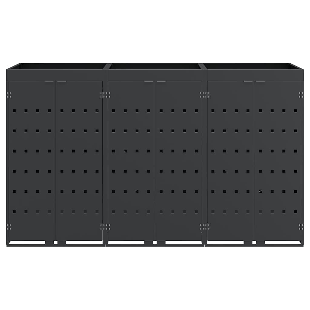 Úložný Box Na 3 Popelnice Antracit 204 X 77,5 X 121,5 Cm