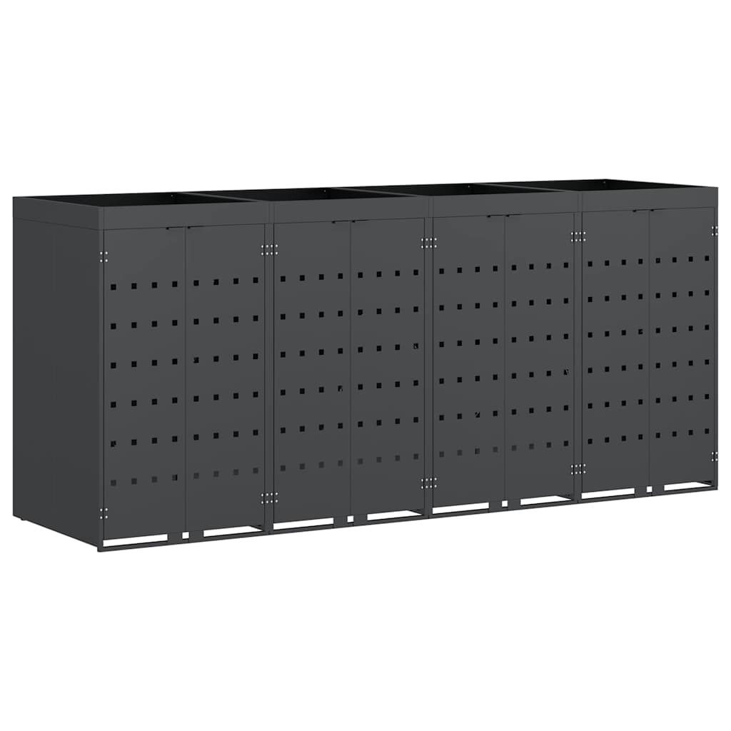Úložný Box Na 4 Popelnice Antracit 272 X 77,5 X 121,5 Cm