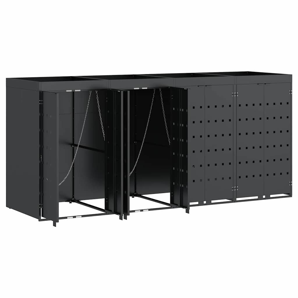 Úložný Box Na 4 Popelnice Antracit 272 X 77,5 X 121,5 Cm