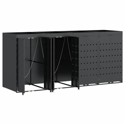 Úložný Box Na 4 Popelnice Antracit 272 X 77,5 X 121,5 Cm