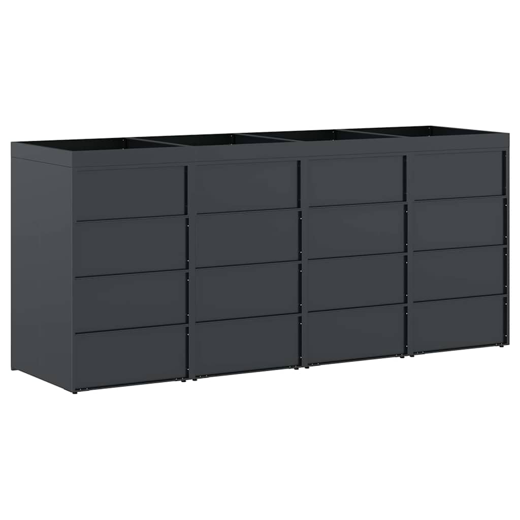 Úložný Box Na 4 Popelnice Antracit 272 X 77,5 X 121,5 Cm