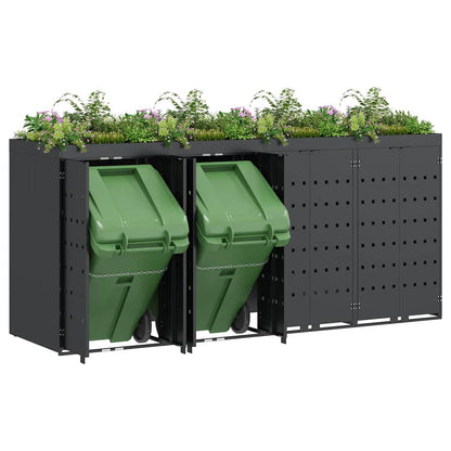 Úložný Box Na 4 Popelnice Antracit 272 X 77,5 X 121,5 Cm