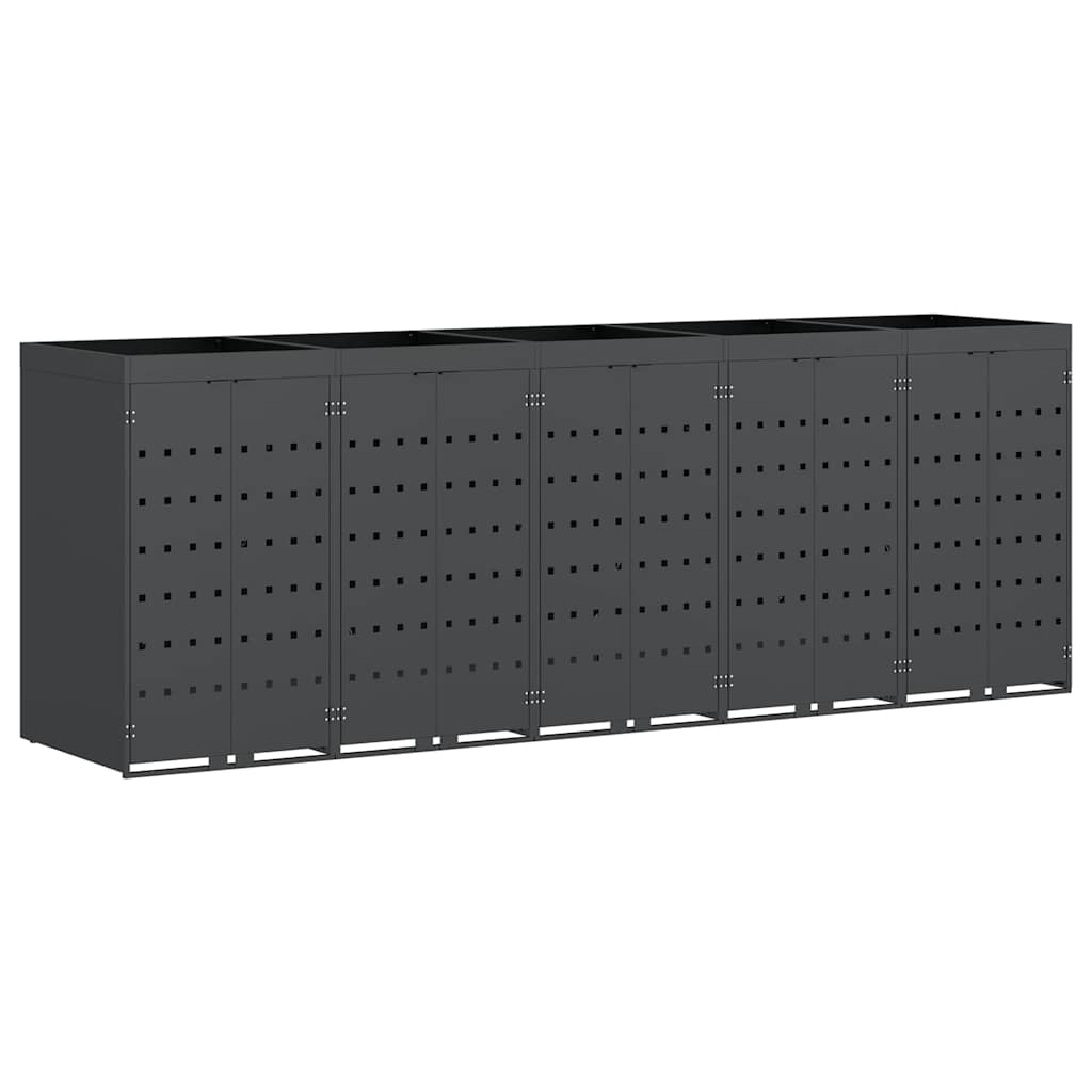 Úložný Box Na 5 Popelnic Antracit 340 X 77,5 X 121,5 Cm