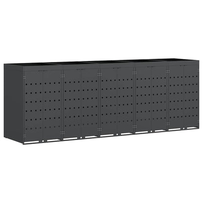 Úložný Box Na 5 Popelnic Antracit 340 X 77,5 X 121,5 Cm