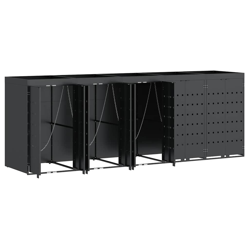 Úložný Box Na 5 Popelnic Antracit 340 X 77,5 X 121,5 Cm