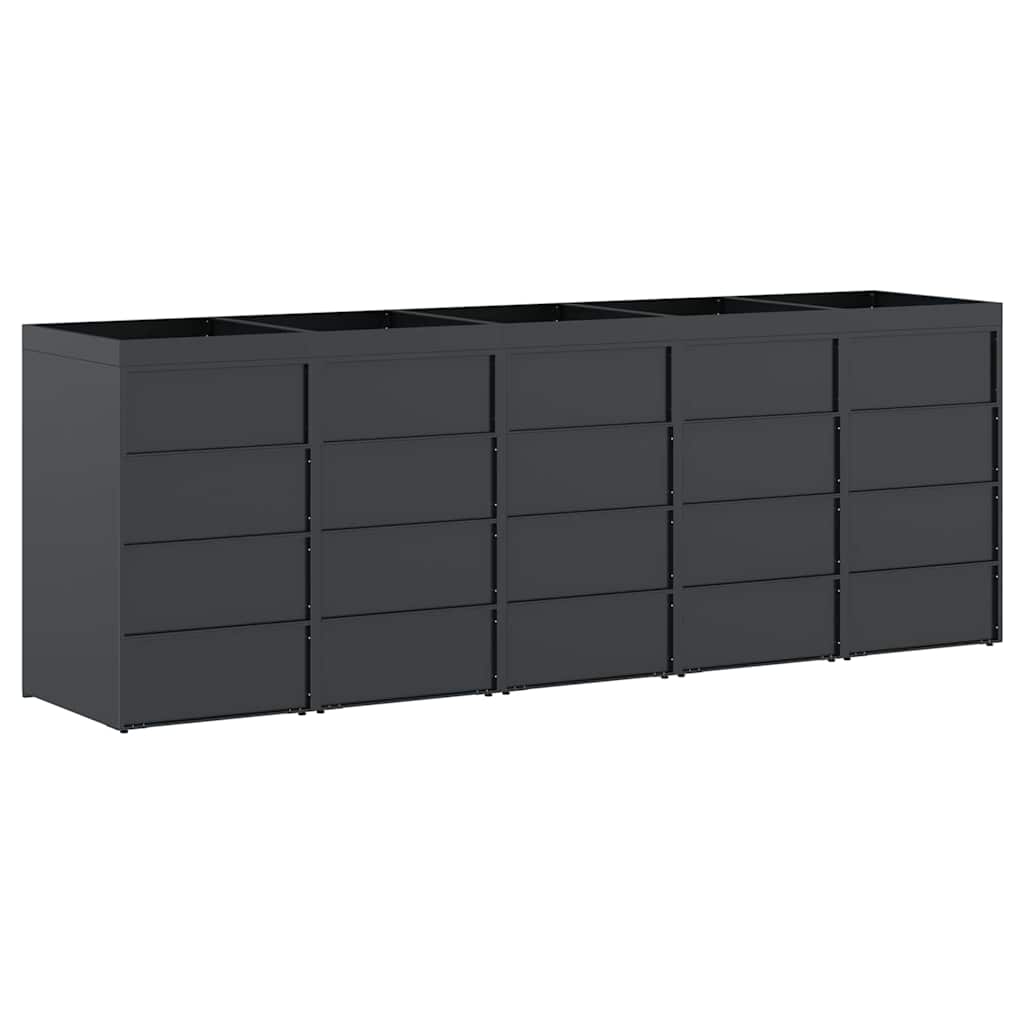 Úložný Box Na 5 Popelnic Antracit 340 X 77,5 X 121,5 Cm