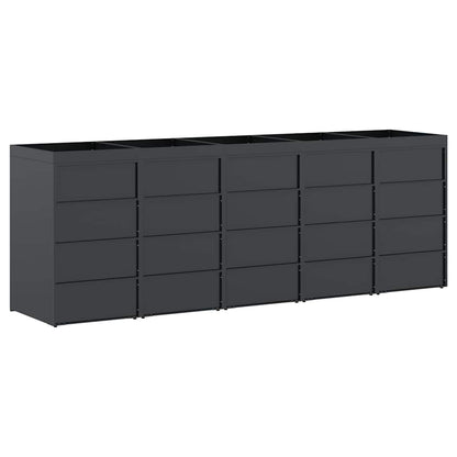 Úložný Box Na 5 Popelnic Antracit 340 X 77,5 X 121,5 Cm