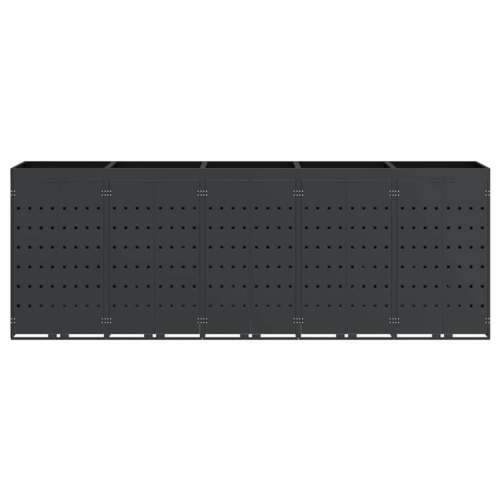 Úložný Box Na 5 Popelnic Antracit 340 X 77,5 X 121,5 Cm