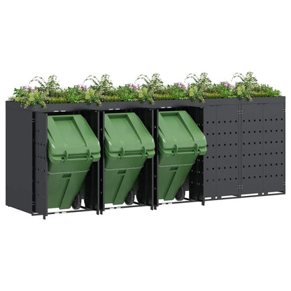 Úložný Box Na 5 Popelnic Antracit 340 X 77,5 X 121,5 Cm