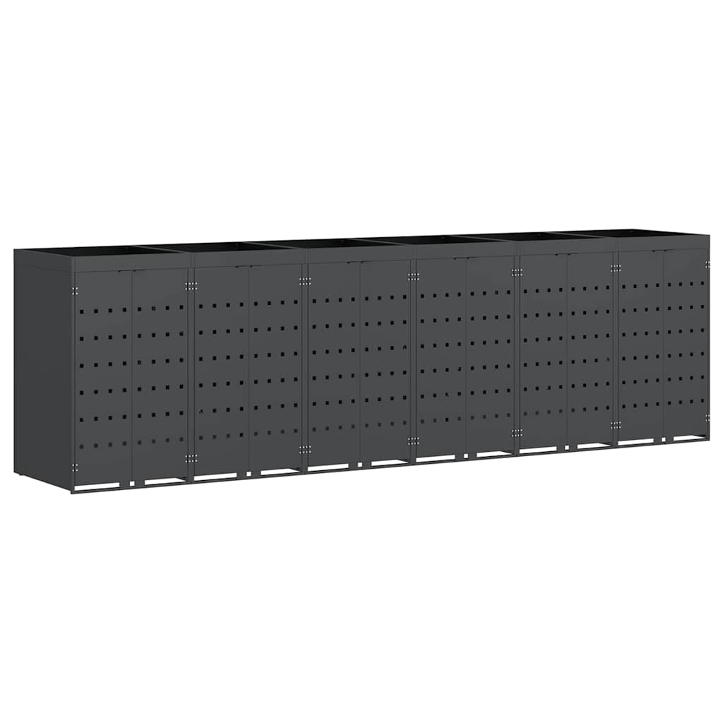 Úložný Box Na 6 Popelnic Antracit 408 X 77,5 X 121,5 Cm