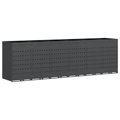 Úložný Box Na 6 Popelnic Antracit 408 X 77,5 X 121,5 Cm