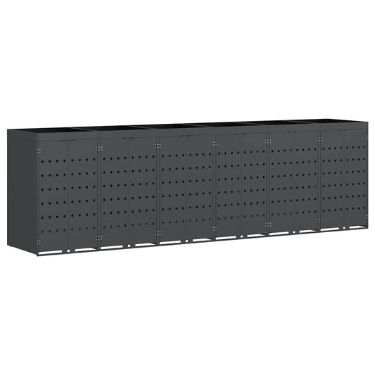 Úložný Box Na 6 Popelnic Antracit 408 X 77,5 X 121,5 Cm