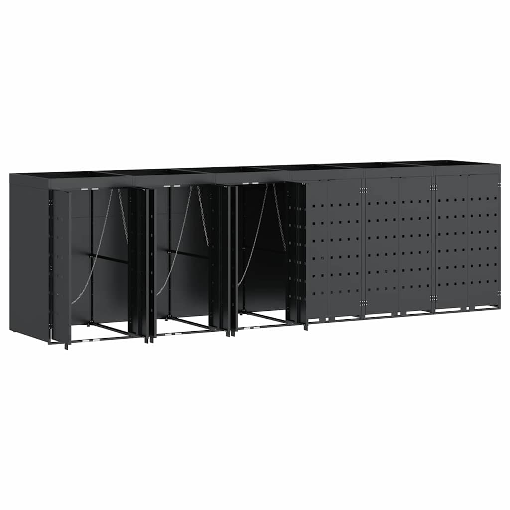 Úložný Box Na 6 Popelnic Antracit 408 X 77,5 X 121,5 Cm