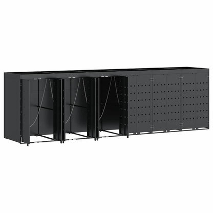 Úložný Box Na 6 Popelnic Antracit 408 X 77,5 X 121,5 Cm