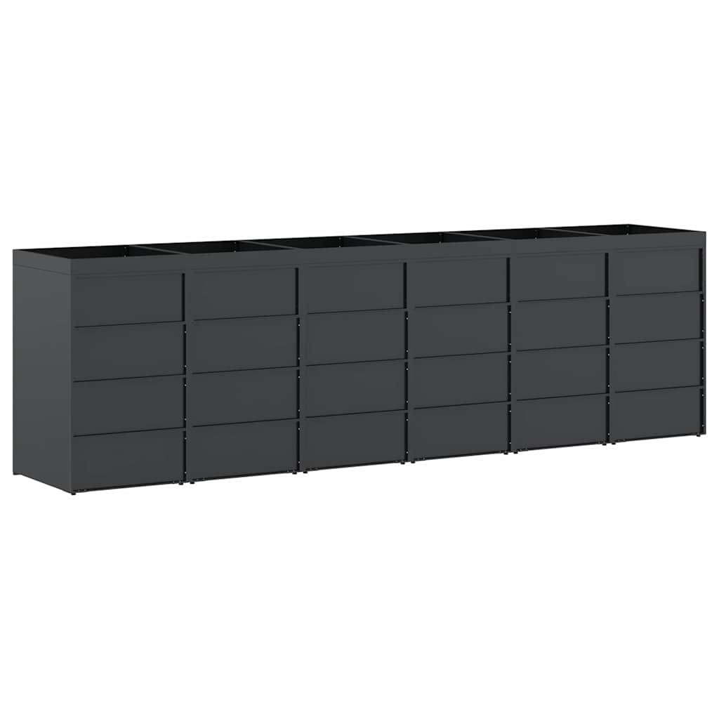 Úložný Box Na 6 Popelnic Antracit 408 X 77,5 X 121,5 Cm