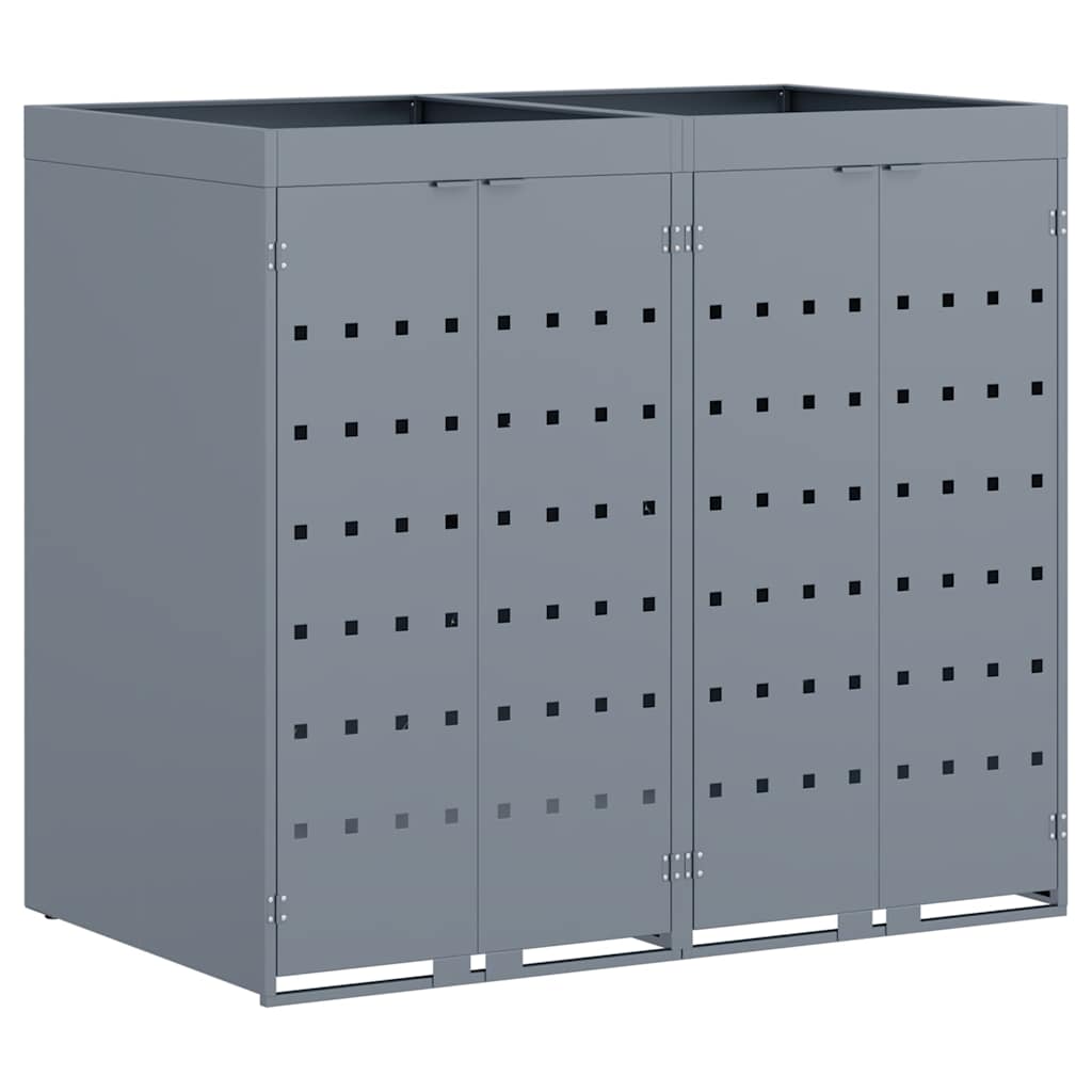 Úložný Box Na 2 Popelnice Světle Šedá 136 X 77,5 X 121,5 Cm